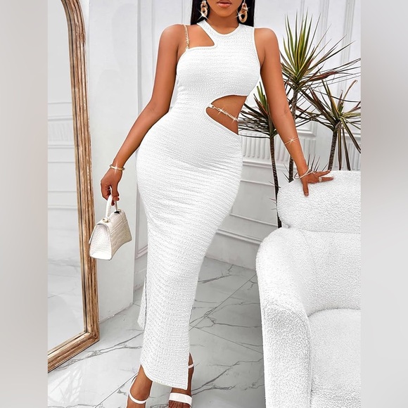 Dresses & Skirts - White Cut-Out Maxi Dress
